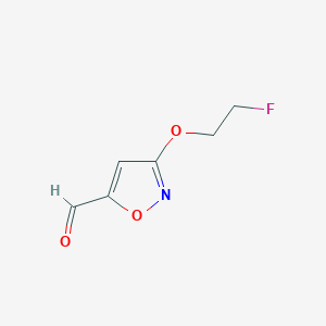 molecular formula C6H6FNO3 B12865186 3-(2-Fluoroethoxy)isoxazole-5-carbaldehyde 