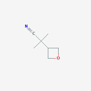 molecular formula C7H11NO B12865219 2-Methyl-2-(oxetan-3-yl)propanenitrile 
