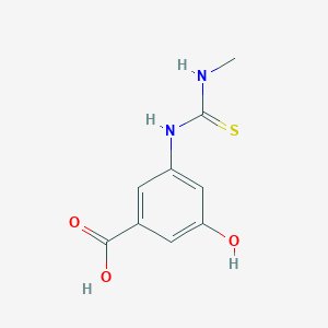 molecular formula C9H10N2O3S B12865334 n-Methyl-n'-(5-hydroxy-3-carboxyphenyl)thiourea 