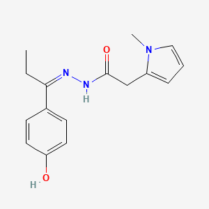 molecular formula C16H19N3O2 B12865337 N'-(1-(4-Hydroxyphenyl)propylidene)-2-(1-methyl-1H-pyrrol-2-yl)acetohydrazide CAS No. 314071-34-6