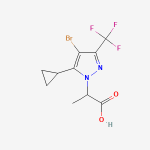 molecular formula C10H10BrF3N2O2 B1286545 2-[4-bromo-5-cyclopropyl-3-(trifluoromethyl)-1H-pyrazol-1-yl]propanoic acid CAS No. 1006320-26-8