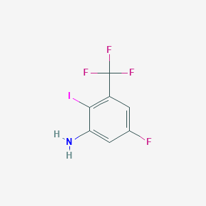 molecular formula C7H4F4IN B12865484 5-Fluoro-2-iodo-3-(trifluoromethyl)aniline 