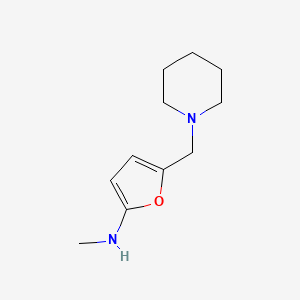 molecular formula C11H18N2O B12865539 N-Methyl-5-(piperidin-1-ylmethyl)furan-2-amine 