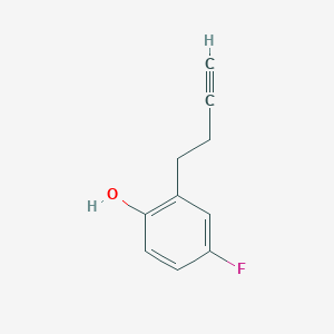 molecular formula C10H9FO B12865792 2-(3-Butyn-1-yl)-4-fluorophenol 