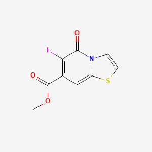 molecular formula C9H6INO3S B12865840 Methyl 6-iodo-5-oxo-thiazolo[3,2-a]pyridine-7-carboxylate 