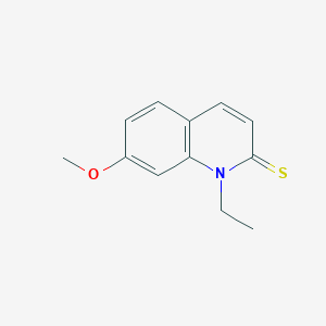 molecular formula C12H13NOS B12865895 1-ethyl-7-methoxyquinoline-2(1H)-thione 