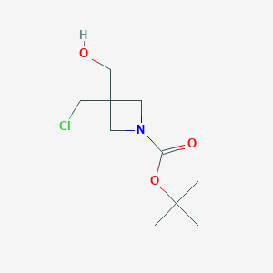 molecular formula C10H18ClNO3 B12865927 tert-Butyl 3-(chloromethyl)-3-(hydroxymethyl)azetidine-1-carboxylate 