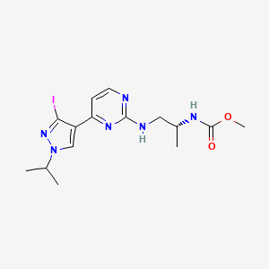 molecular formula C15H21IN6O2 B12866053 Methyl (R)-(1-((4-(3-iodo-1-isopropyl-1H-pyrazol-4-yl)pyrimidin-2-yl)amino)propan-2-yl)carbamate 