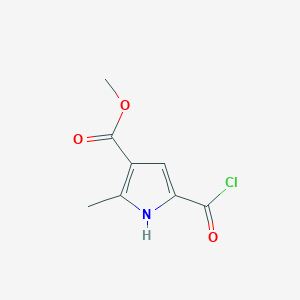 molecular formula C8H8ClNO3 B12866084 Methyl 5-(chlorocarbonyl)-2-methyl-1H-pyrrole-3-carboxylate CAS No. 40593-27-9