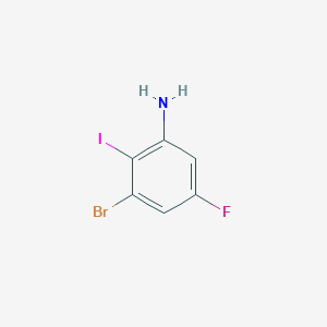molecular formula C6H4BrFIN B1286612 3-Bromo-5-fluoro-2-iodoaniline CAS No. 144580-08-5