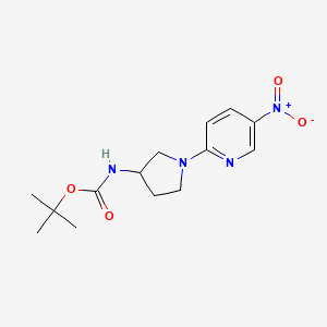 molecular formula C14H20N4O4 B12866123 Tert-butyl (1-(5-nitropyridin-2-yl)pyrrolidin-3-yl)carbamate 