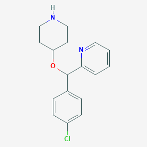 molecular formula C17H19ClN2O B128662 2-((4-Chlorophenyl)(piperidin-4-yloxy)methyl)pyridine CAS No. 122368-54-1