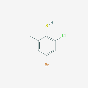molecular formula C7H6BrClS B12866251 4-Bromo-2-chloro-6-methylbenzenethiol 