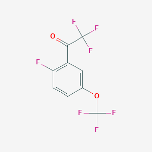 molecular formula C9H3F7O2 B12866268 5'-(Trifluoromethoxy)-2,2,2,2'-tetrafluoroacetophenone 