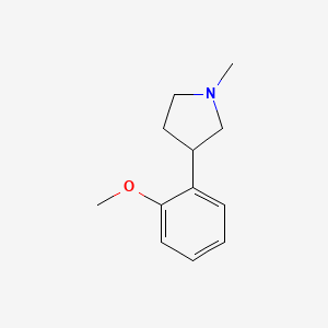 molecular formula C12H17NO B12866300 3-(2-Methoxyphenyl)-1-methylpyrrolidine 