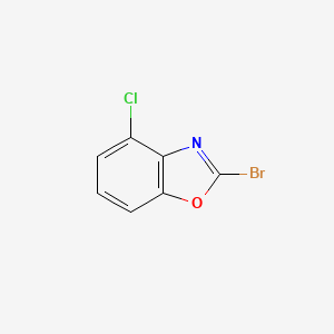 molecular formula C7H3BrClNO B12866354 2-Bromo-4-chlorobenzo[d]oxazole 