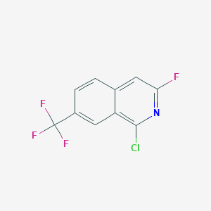 molecular formula C10H4ClF4N B12866355 1-Chloro-3-fluoro-7-(trifluoromethyl)isoquinoline 