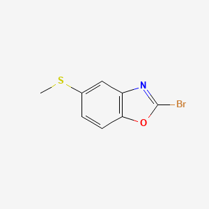 molecular formula C8H6BrNOS B12866369 2-Bromo-5-(methylthio)benzo[d]oxazole 