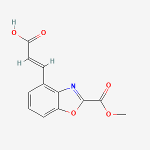 molecular formula C12H9NO5 B12866381 3-(2-(Methoxycarbonyl)benzo[d]oxazol-4-yl)acrylic acid 