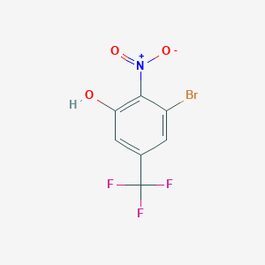 molecular formula C7H3BrF3NO3 B12866442 3-Bromo-5-hydroxy-4-nitrobenzotrifluoride 