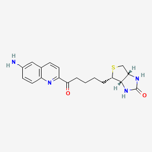 molecular formula C19H22N4O2S B12866480 (3aS,4S,6aR)-4-(5-(6-aminoquinolin-2-yl)-5-oxopentyl)tetrahydro-1H-thieno[3,4-d]imidazol-2(3H)-one 