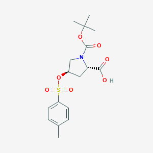 molecular formula C17H23NO7S B128665 (2S,4R)-1-(tert-Butoxycarbonyl)-4-(tosyloxy)pyrrolidine-2-carboxylic acid CAS No. 96314-28-2