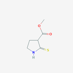 molecular formula C6H9NO2S B12866546 Methyl 2-thioxopyrrolidine-3-carboxylate 