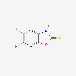 molecular formula C7H3BrFNOS B12866746 5-Bromo-6-fluorobenzo[d]oxazole-2-thiol 