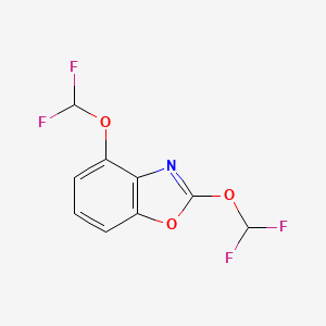 molecular formula C9H5F4NO3 B12866882 2,4-Bis(difluoromethoxy)benzo[d]oxazole 