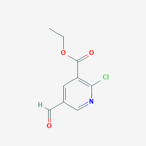 molecular formula C9H8ClNO3 B12866985 Ethyl 2-chloro-5-formylnicotinate 
