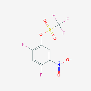molecular formula C7H2F5NO5S B12866988 2,4-Difluoro-5-nitrophenyl trifluoromethanesulphonate 