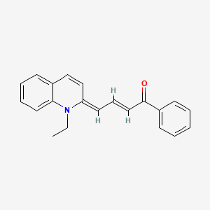 molecular formula C21H19NO B12867001 4-(1-Ethylquinolin-2(1H)-ylidene)-1-phenylbut-2-en-1-one 