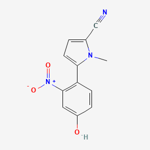 molecular formula C12H9N3O3 B12867009 5-(4-hydroxy-2-nitrophenyl)-1-methyl-1H-pyrrole-2-carbonitrile 