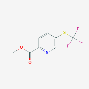 molecular formula C8H6F3NO2S B12867085 Methyl 5-((trifluoromethyl)thio)picolinate 