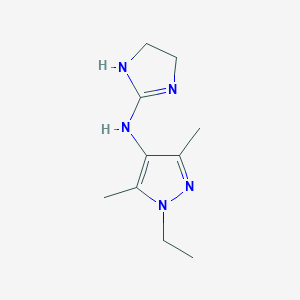 molecular formula C10H17N5 B12867153 N-(4,5-Dihydro-1H-imidazol-2-yl)-1-ethyl-3,5-dimethyl-1H-pyrazol-4-amine 