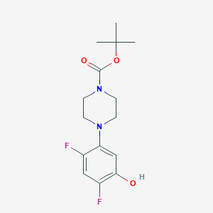 molecular formula C15H20F2N2O3 B12867225 Tert-butyl 4-(2,4-difluoro-5-hydroxyphenyl)piperazine-1-carboxylate 