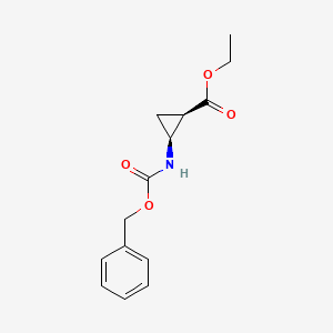 molecular formula C14H17NO4 B12867247 cis-2-Benzyloxycarbonylamino-cyclopropanecarboxylic acid ethyl ester 