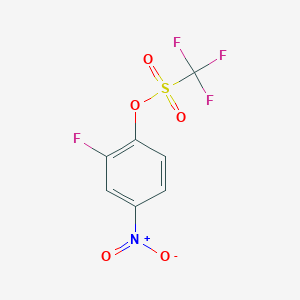 molecular formula C7H3F4NO5S B12867289 4-Nitro-2-fluorophenyl triflate 