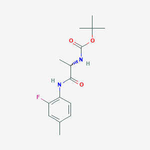molecular formula C15H21FN2O3 B12867294 [(S)-1-(2-Fluoro-4-methyl-phenylcarbamoyl)-ethyl]-carbamic acid tert-butyl ester 