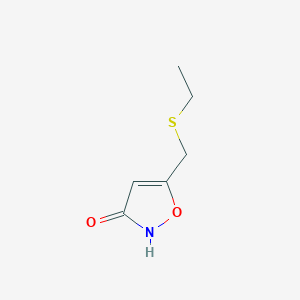 molecular formula C6H9NO2S B12867339 5-((ethylthio)methyl)isoxazol-3(2H)-one 