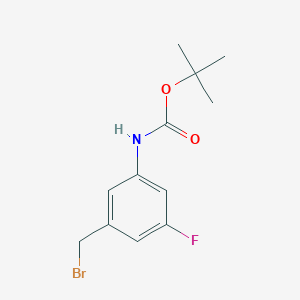 molecular formula C12H15BrFNO2 B12867359 3-Amino-5-fluorobenzyl bromide, N-BOC protected 