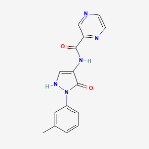 molecular formula C15H13N5O2 B12867365 N-(3-Oxo-2-(m-tolyl)-2,3-dihydro-1H-pyrazol-4-yl)pyrazine-2-carboxamide 