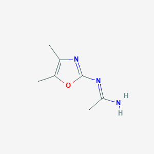molecular formula C7H11N3O B12867368 N-(4,5-Dimethyloxazol-2-yl)acetimidamide 
