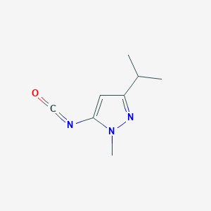 molecular formula C8H11N3O B12867385 5-Isocyanato-3-isopropyl-1-methyl-1H-pyrazole 
