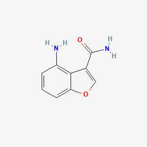 molecular formula C9H8N2O2 B12867401 4-Aminobenzofuran-3-carboxamide 