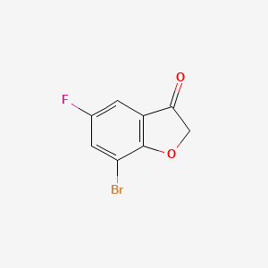 molecular formula C8H4BrFO2 B12867572 7-Bromo-5-fluorobenzo[B]furan-3(2H)-one 
