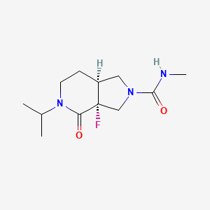molecular formula C12H20FN3O2 B12867632 cis-3a-Fluoro-5-isopropyl-N-methyl-4-oxohexahydro-1H-pyrrolo[3,4-c]pyridine-2(3H)-carboxamide 