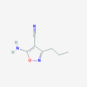 molecular formula C7H9N3O B12867641 5-Amino-3-propylisoxazole-4-carbonitrile CAS No. 35261-02-0
