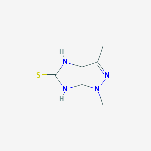 molecular formula C6H8N4S B12867653 Imidazo[4,5-c]pyrazole-5(1H)-thione, 4,6-dihydro-1,3-dimethyl- 