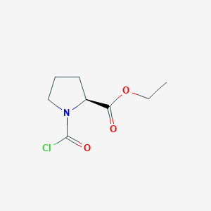 molecular formula C8H12ClNO3 B12867659 (S)-Ethyl 1-(chlorocarbonyl)pyrrolidine-2-carboxylate CAS No. 86050-92-2